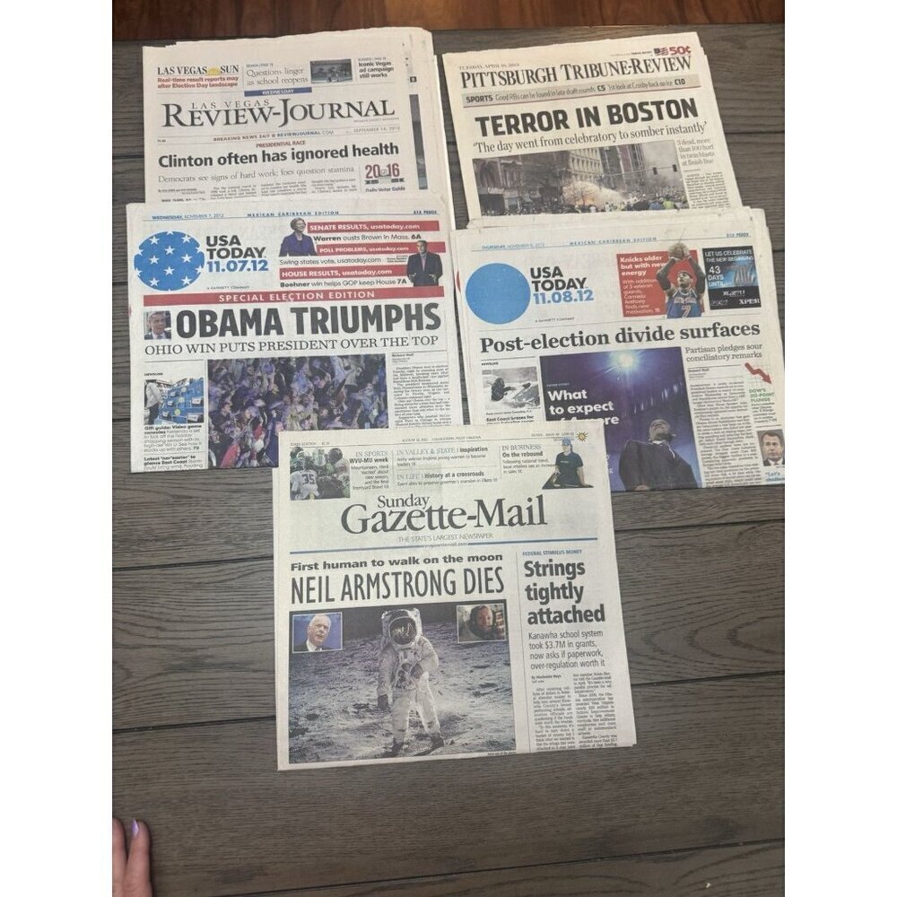 Newspaper Pittsburgh Press Lot 2010’s Vintage Papers Boston bombing Obama